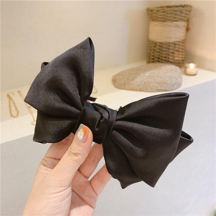 Beautiful Black New Big Bow Bezel Headwear Women Headband Girls Vintage Bow Hair Bands Wide Hairband Hoop Gorgeous Hair Accessories For Women