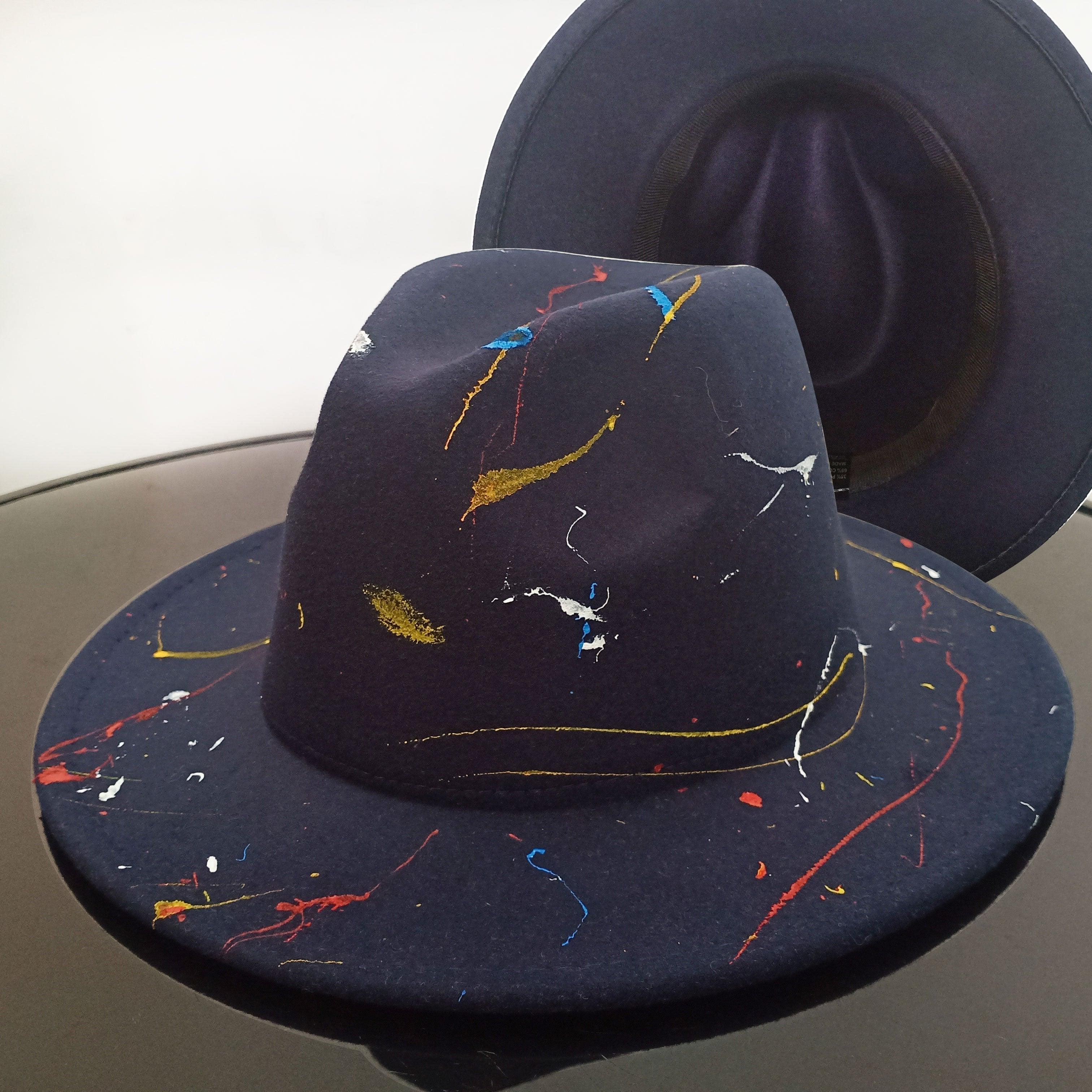Beautiful Two Tone Luxury Fedora Hat Men's and Women's Hat Unique Retro Design Men's Fedoras Hat Colorful Fedoras Jazz Cap Elegant Soft Hat Wide Brim Party Hats 56-58CM