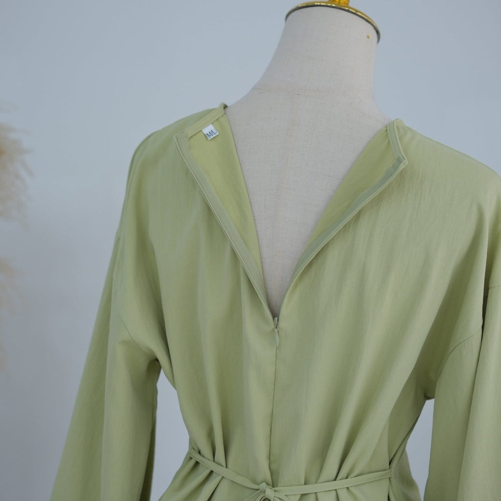 Bell Sleeve Back-Tie Top & A-Line Maxi Skirt Set(MS469)