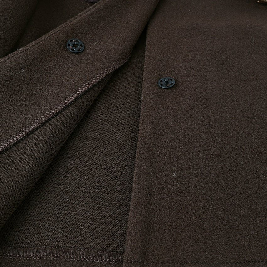 Belted Wool Coat with Shell Brooch(MS255)