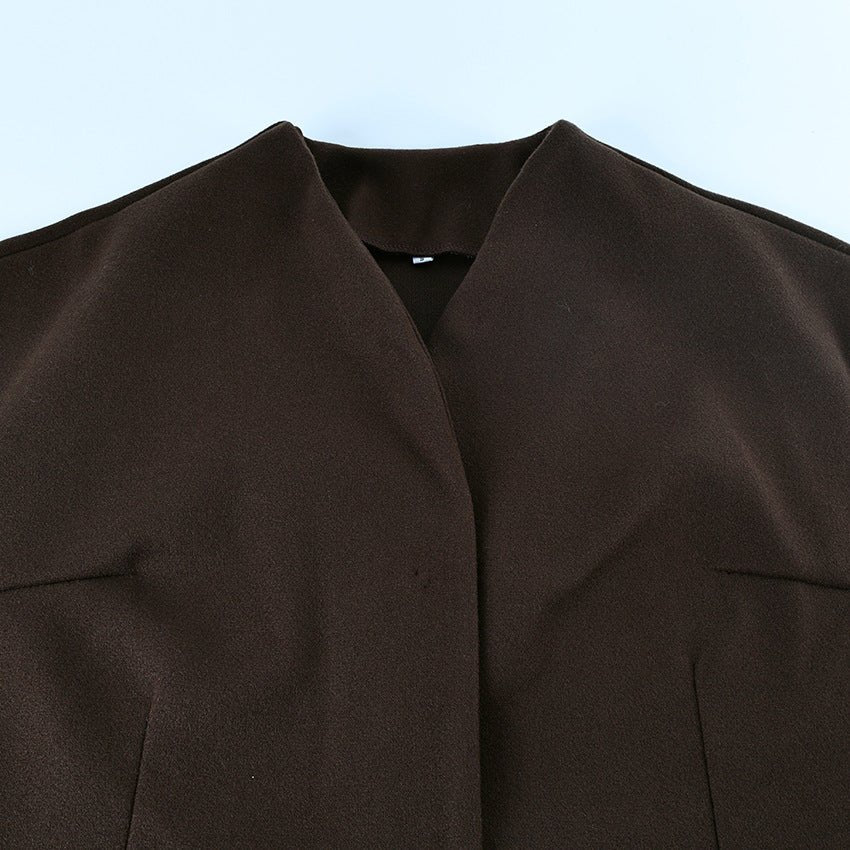 Belted Wool Coat with Shell Brooch(MS255)