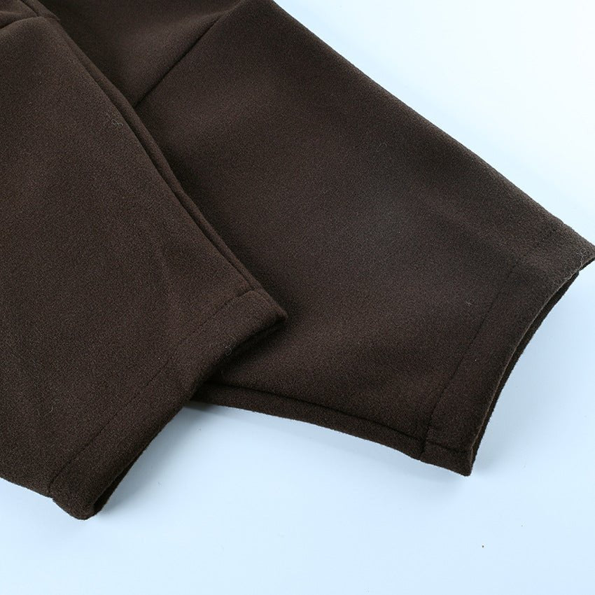 Belted Wool Coat with Shell Brooch(MS255)