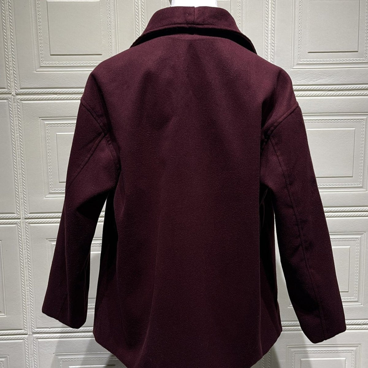 Belted Wrap Coat with Wide Collar | Double-Faced Wool Blend Jacket(MS254)