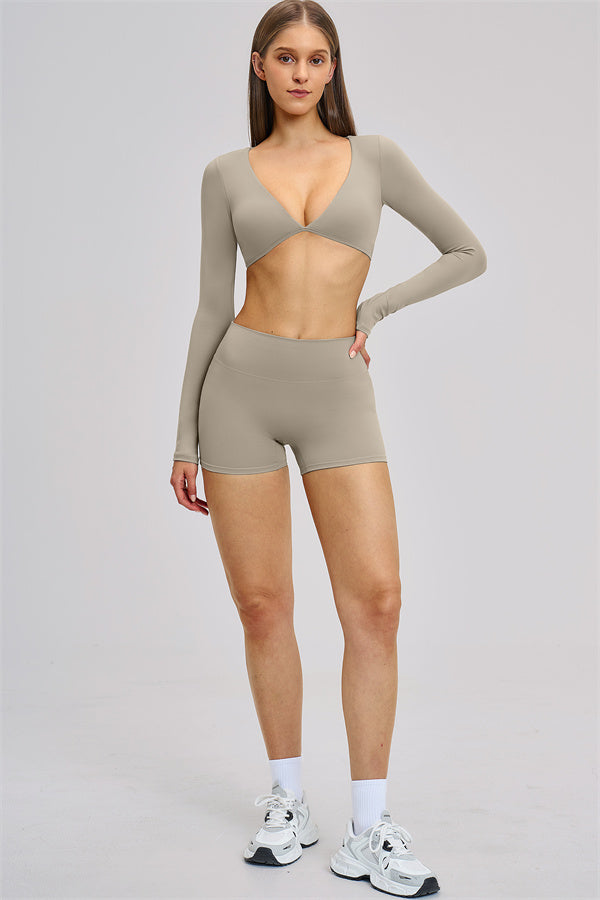 The Zestful Long Sleeve Crop Top