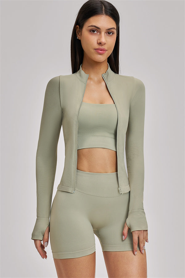 The Vision Jacket Sports Bra Shorts 3-Piece Set