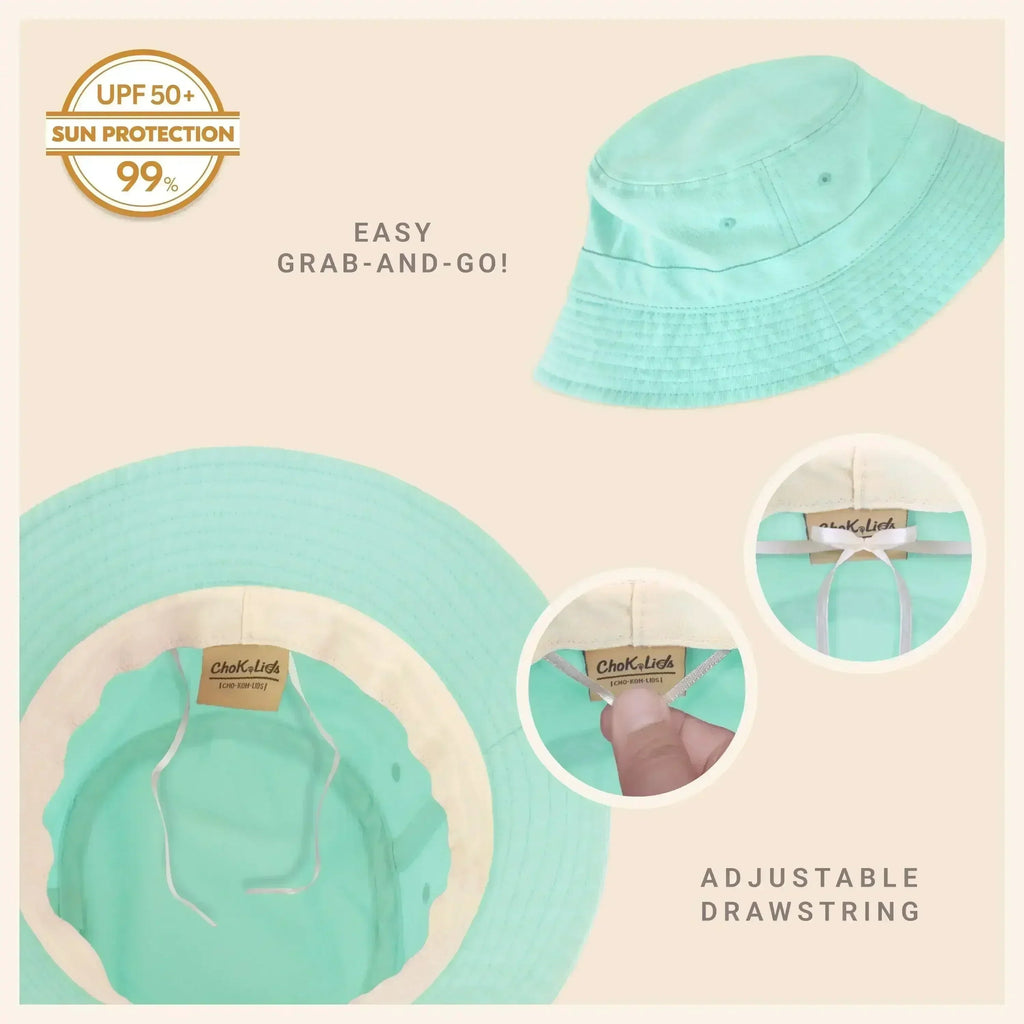 Canvas Bucket Hat - Washed Cotton Moldable Brim - UPF Sun Protection
