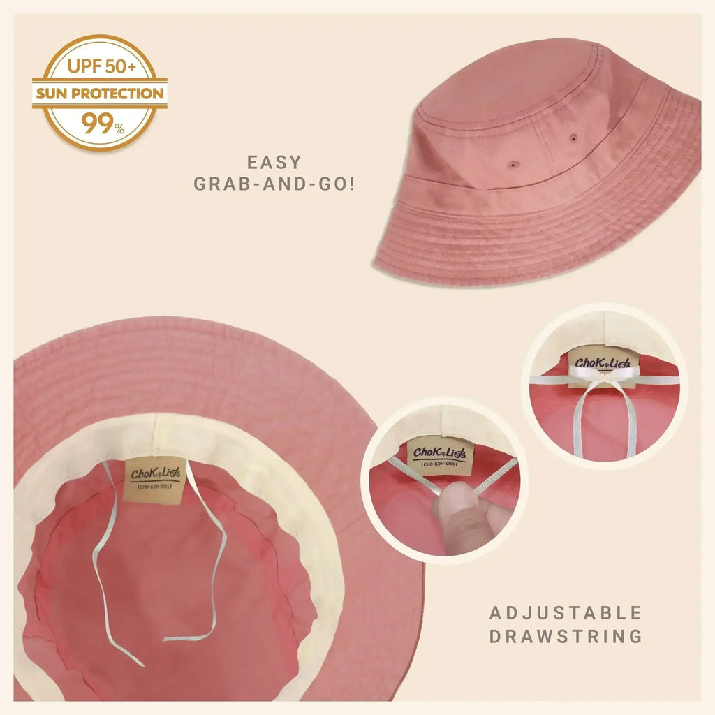 Canvas Bucket Hat - Washed Cotton Moldable Brim - UPF Sun Protection