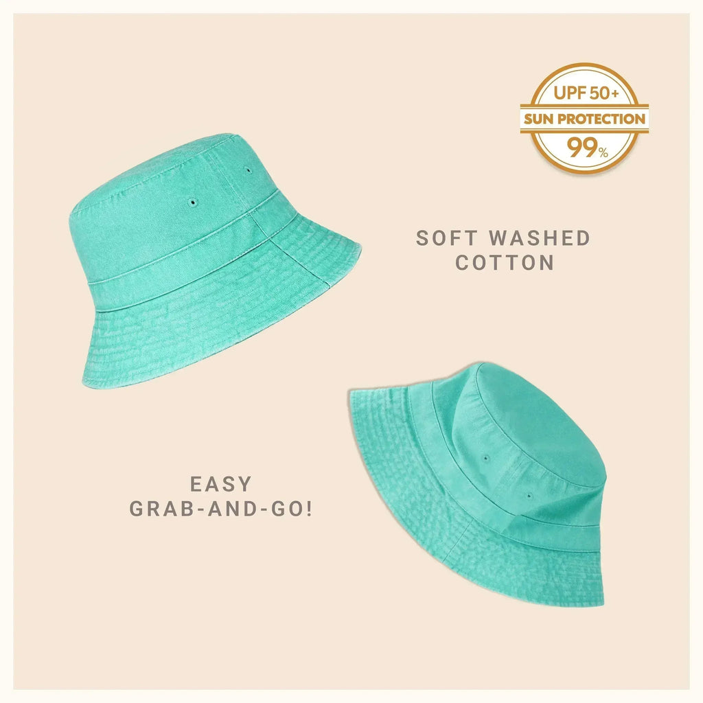 Canvas Bucket Hat - Washed Cotton Moldable Brim - UPF Sun Protection