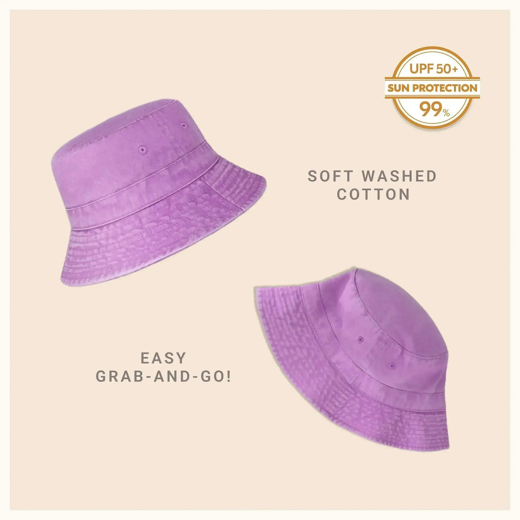 Canvas Bucket Hat - Washed Cotton Moldable Brim - UPF Sun Protection