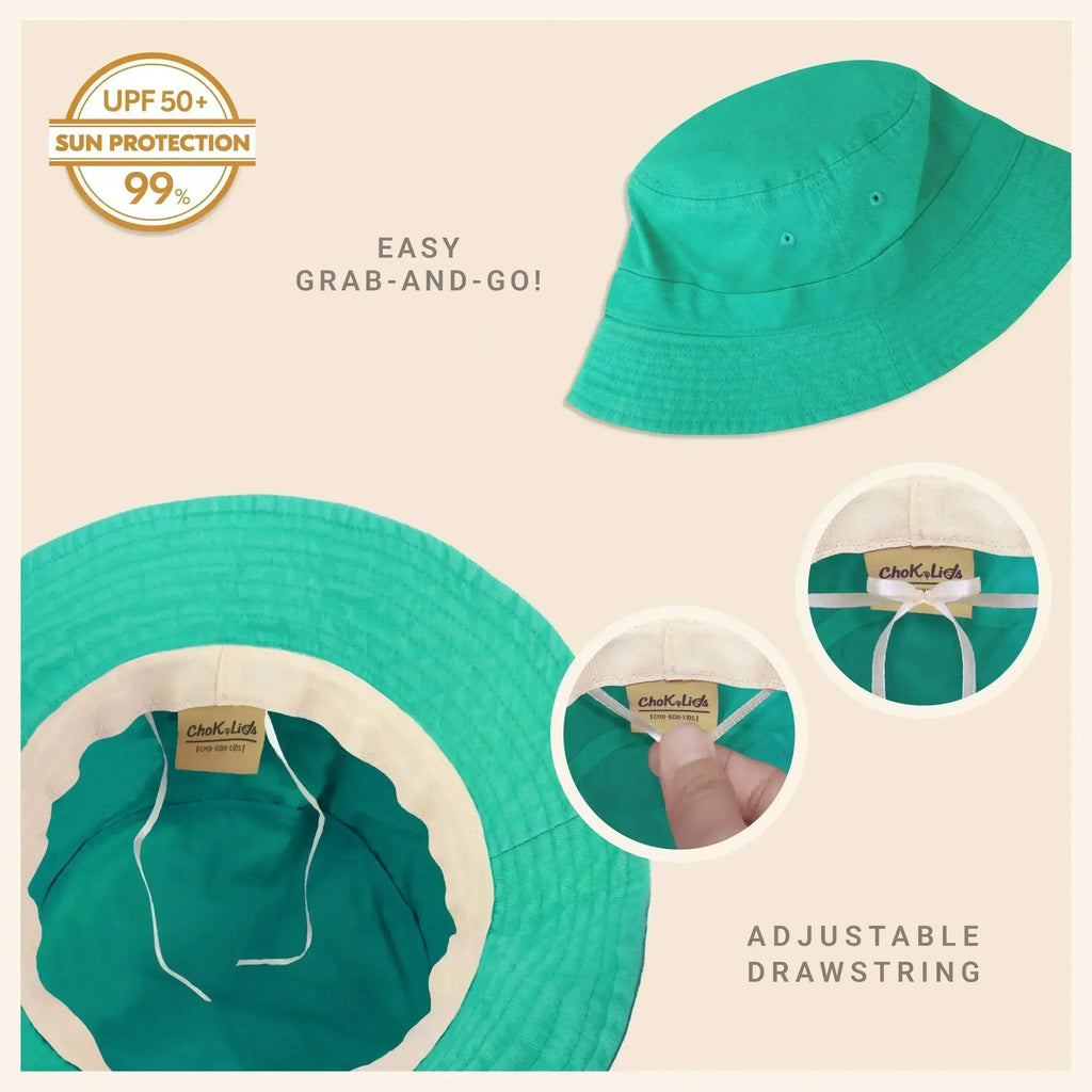 Canvas Bucket Hat - Washed Cotton Moldable Brim - UPF Sun Protection