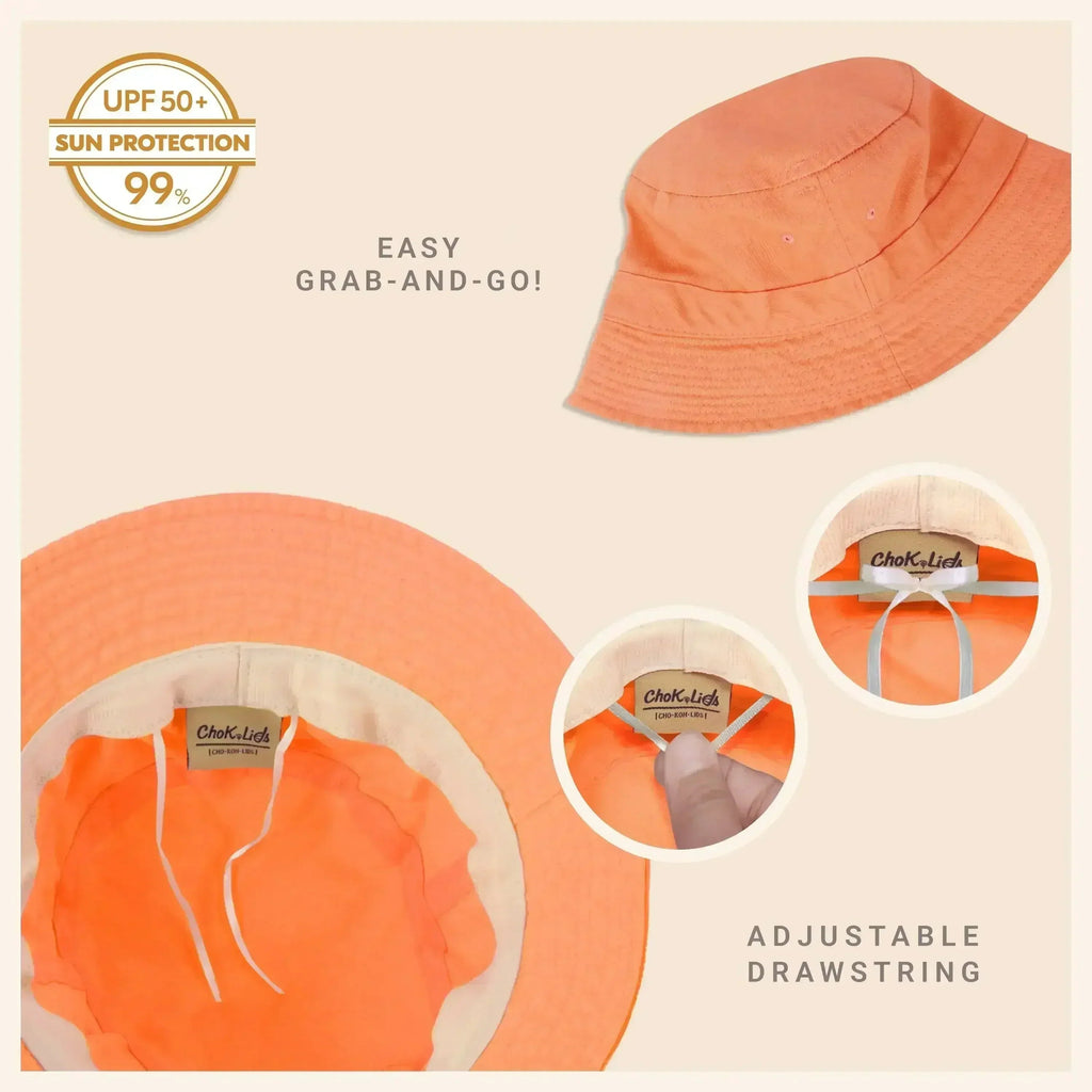 Canvas Bucket Hat - Washed Cotton Moldable Brim - UPF Sun Protection