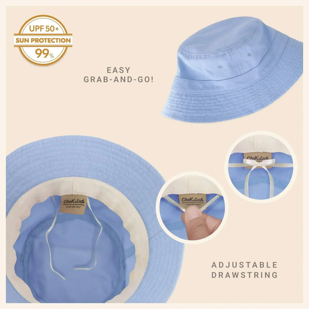 Canvas Bucket Hat - Washed Cotton Moldable Brim - UPF Sun Protection