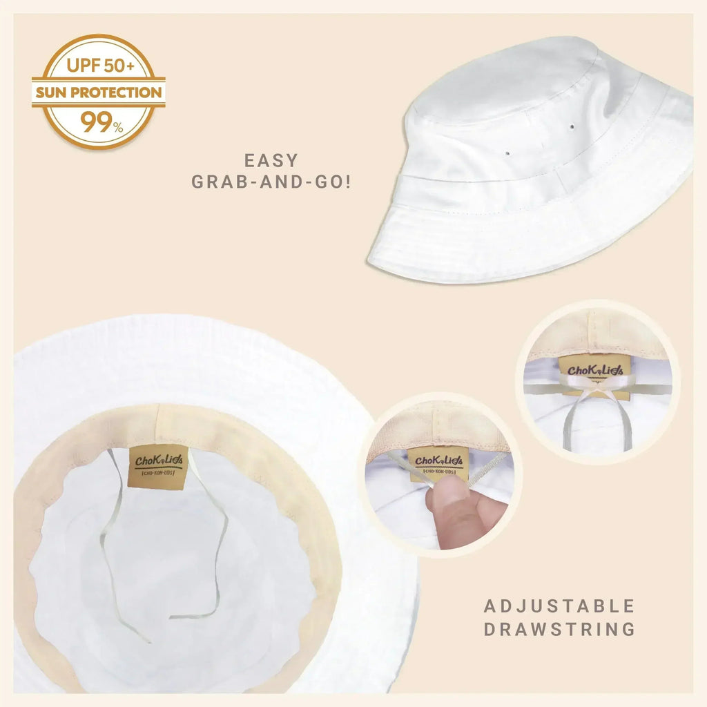 Canvas Bucket Hat - Washed Cotton Moldable Brim - UPF Sun Protection