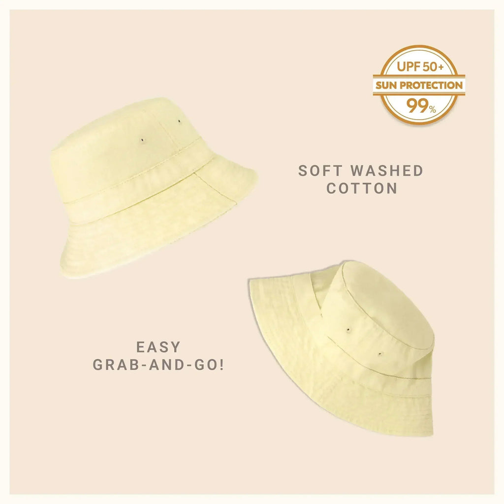 Canvas Bucket Hat - Washed Cotton Moldable Brim - UPF Sun Protection