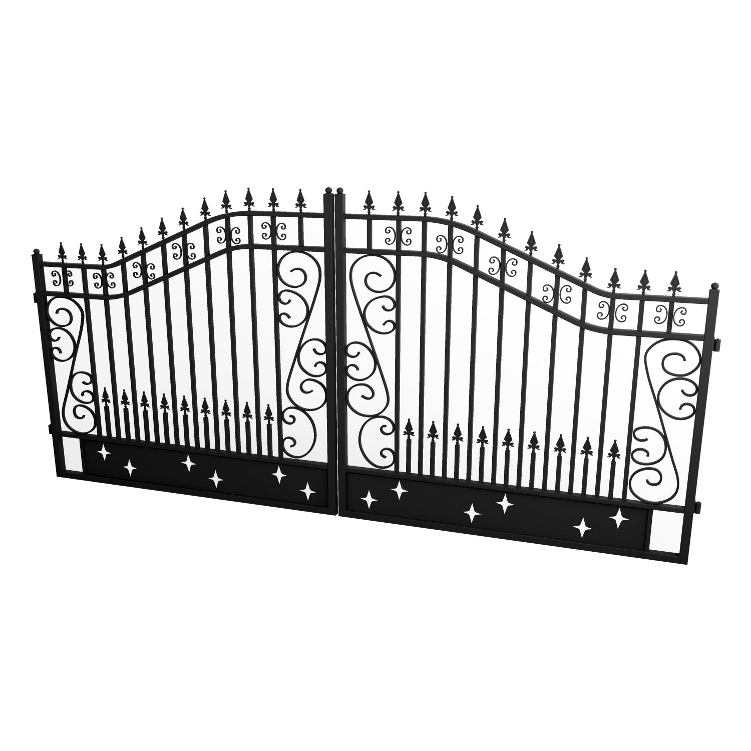 14x8 ft Steel Dual Swing Driveway Gate
