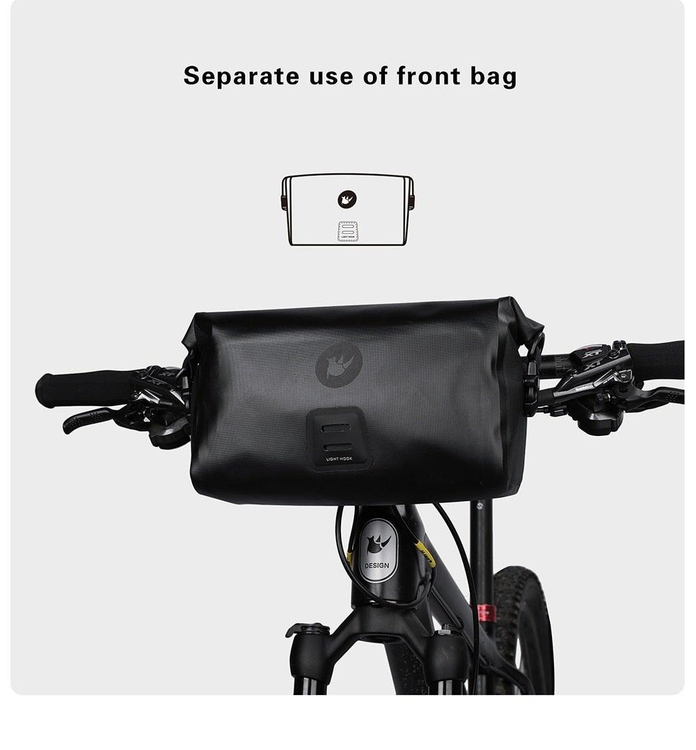 Bicycle Bag Waterproof Big Capacity Handlebar Bag 2 Piece Front Tube Cycling Bag  Bike Accessories Bike Bag Waterproof Bike Handlebar Bag Bicycle For Sport Bicycle Cycling Accessories
