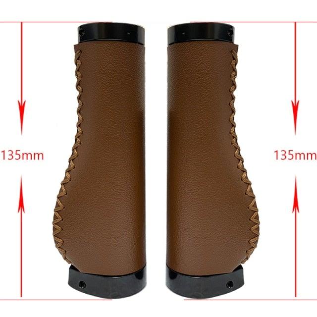 Bicycle Locking Grip Wear-Resistant Leather Non-Slip Grip Cover Mountain Bike Handlebar Lock-on Bike Handlebar Grips Locking Non-Slip-PU Bicycle Handle Grip Widen Holding Surface For Cycling Mountain And Bicycles Accessories