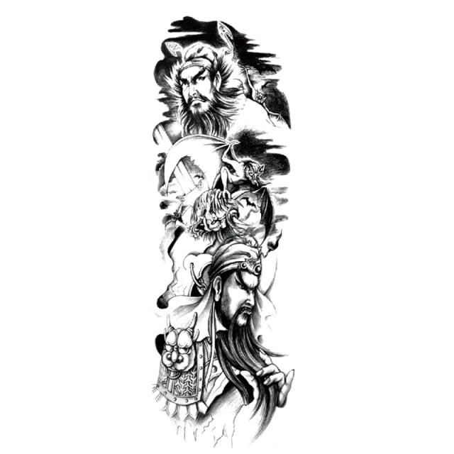 Big Realistic Tiger Tattoo Waterproof Temporary Dragon Flower Sticker Full Arm Large Size Sleeve Big Luxury Design For Mens