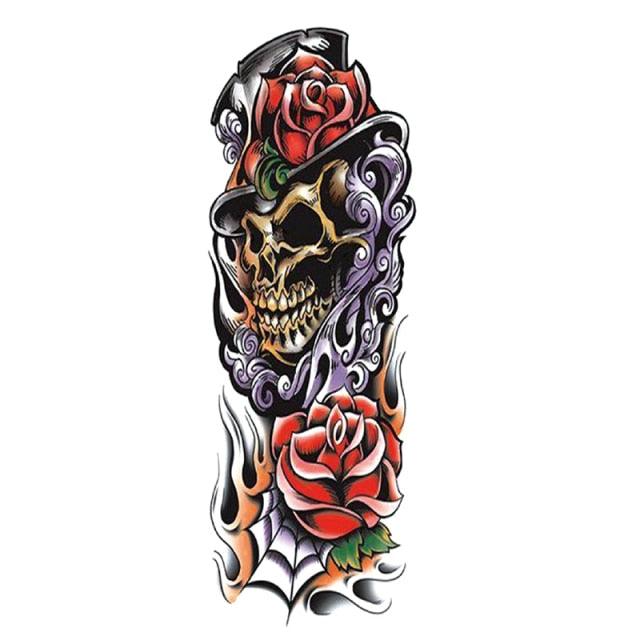 Big Realistic Tiger Tattoo Waterproof Temporary Dragon Flower Sticker Full Arm Large Size Sleeve Big Luxury Design For Mens