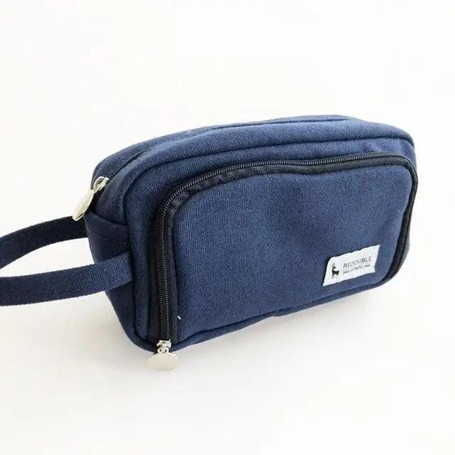 Big Storage Large Capacity Pencil Case Kids Pencil Bag For Students Vintage Grid Print Fabric Stationary Bag School Supply