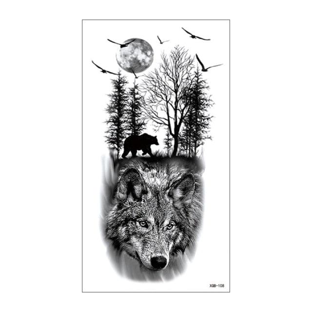 Big Tiger Lion Waterproof Temporary Sticker Tattoo Arm Legs Fake Tattoo Stickers For Adults Realistic Luxury Design For Mens Womens
