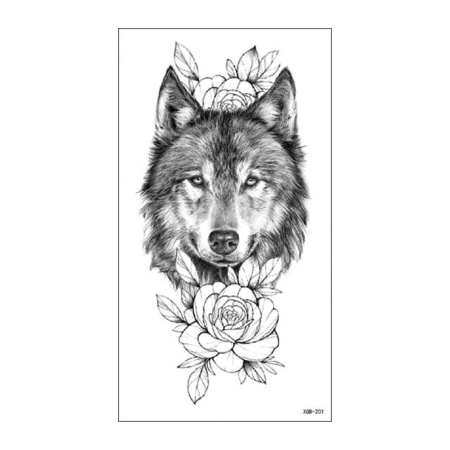 Big Tiger Lion Waterproof Temporary Sticker Tattoo Arm Legs Fake Tattoo Stickers For Adults Realistic Luxury Design For Mens Womens
