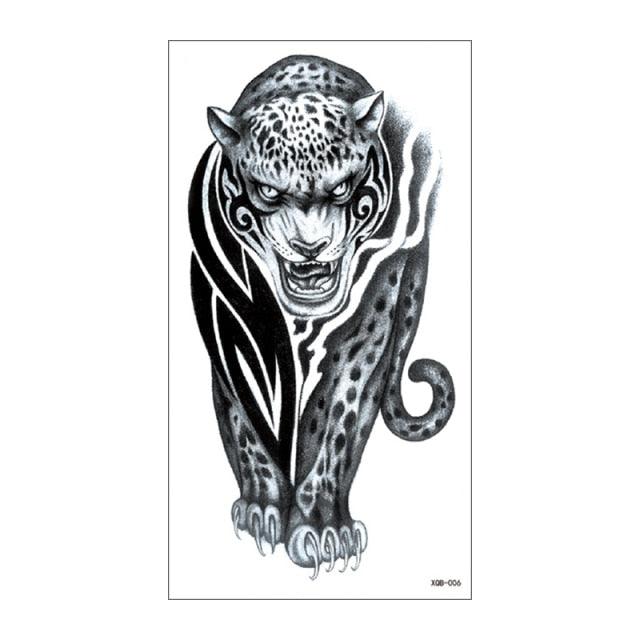 Big Tiger Lion Waterproof Temporary Sticker Tattoo Arm Legs Fake Tattoo Stickers For Adults Realistic Luxury Design For Mens Womens