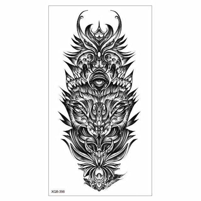 Big Tiger Lion Waterproof Temporary Sticker Tattoo Arm Legs Fake Tattoo Stickers For Adults Realistic Luxury Design For Mens Womens