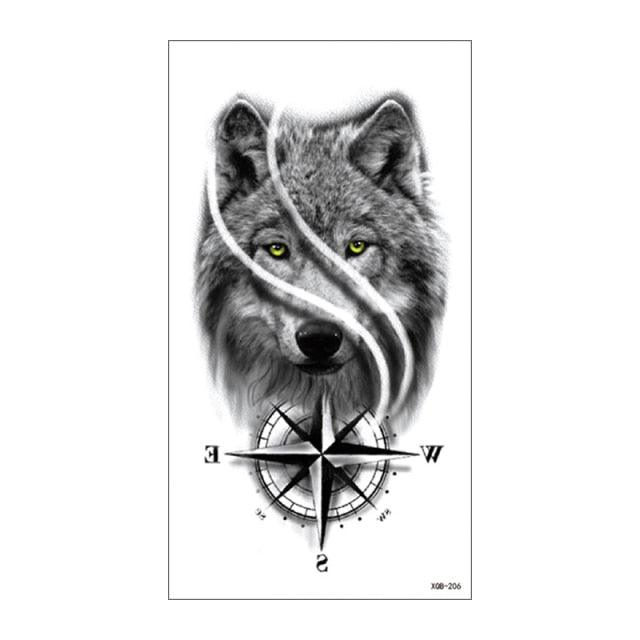 Big Tiger Lion Waterproof Temporary Sticker Tattoo Arm Legs Fake Tattoo Stickers For Adults Realistic Luxury Design For Mens Womens