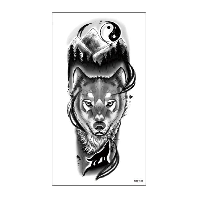 Big Tiger Lion Waterproof Temporary Sticker Tattoo Arm Legs Fake Tattoo Stickers For Adults Realistic Luxury Design For Mens Womens