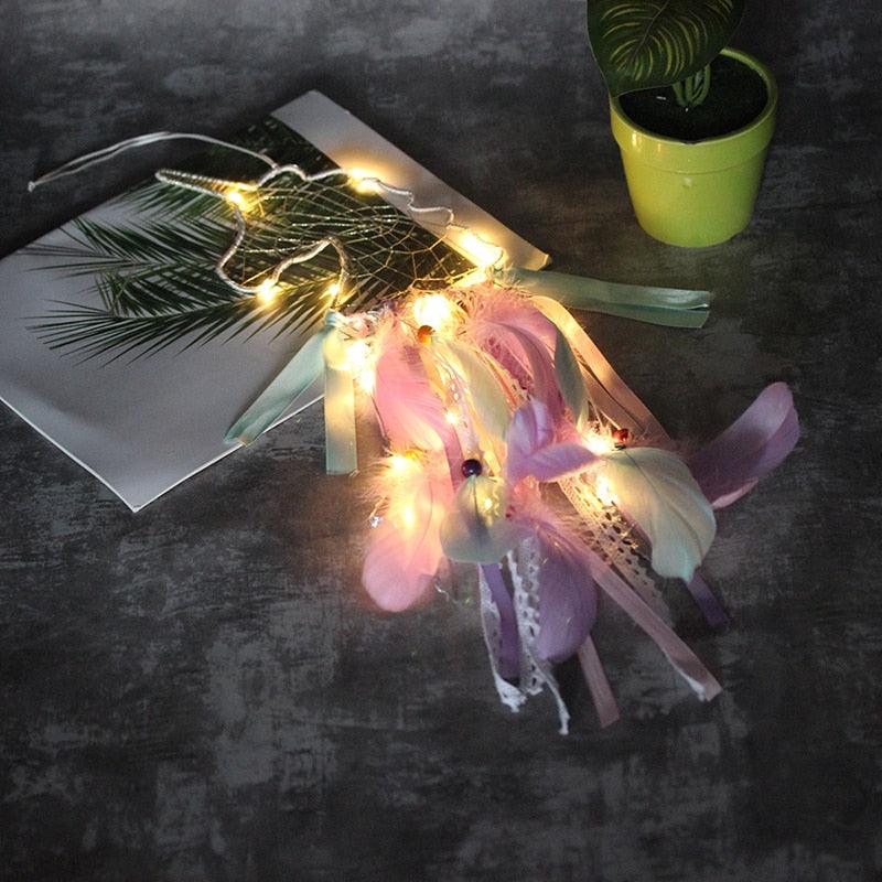 Big Unicorn Light Dream Catcher Unicorn Wind Chimes Hanging Ornaments Bedroom Decoration Accessories Girl Kids Room Decoration Colorful Wall Hanging Decorations For Baby Room Theme Birthday Wedding Party Supplies Car Ornament Gift