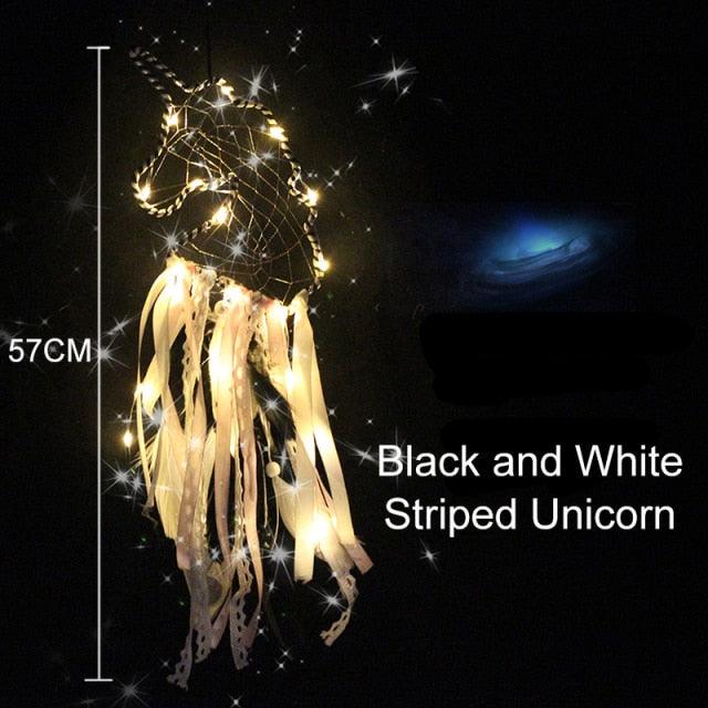 Big Unicorn Light Dream Catcher Unicorn Wind Chimes Hanging Ornaments Bedroom Decoration Accessories Girl Kids Room Decoration Colorful Wall Hanging Decorations For Baby Room Theme Birthday Wedding Party Supplies Car Ornament Gift