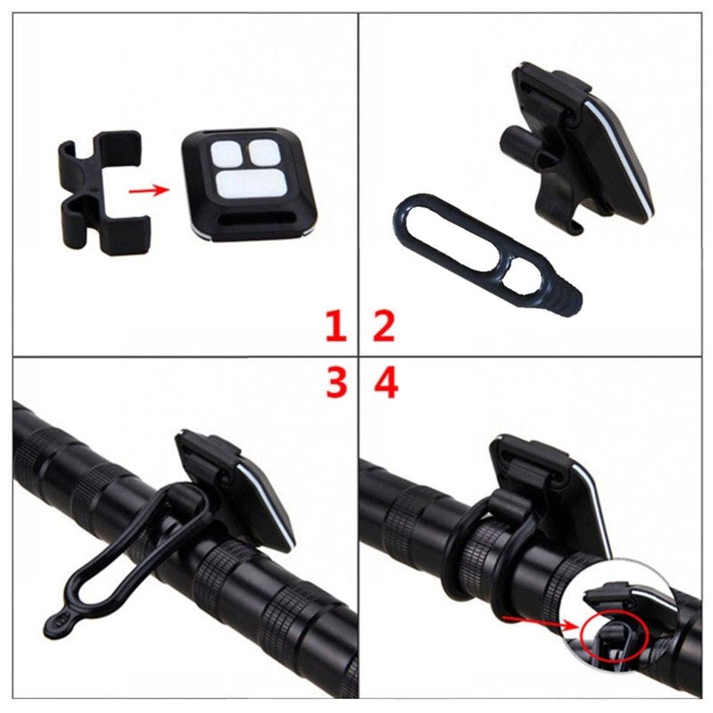 Bike Signal Wireless Remote Mountain Bike Cycling Lights Remote Control LED Warning Lamp Flashing Bike TailLight With Turn Signals Wireless Remote Control Ultra Bright LED Safety Warning Rear Lights