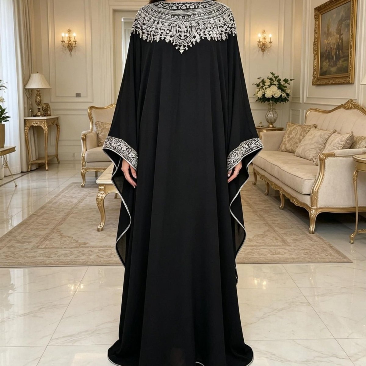 Black Batwing Abaya Gown(MA439)