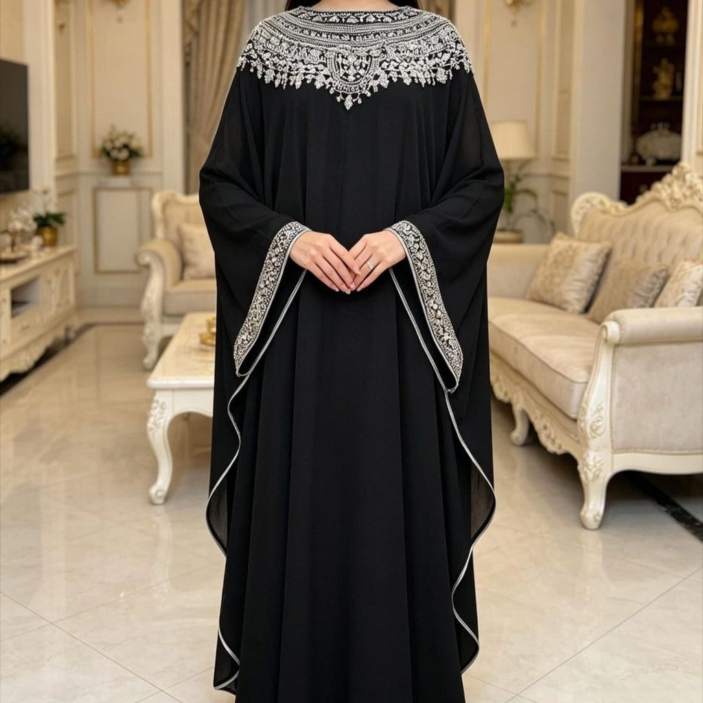 Black Batwing Abaya Gown(MA439)