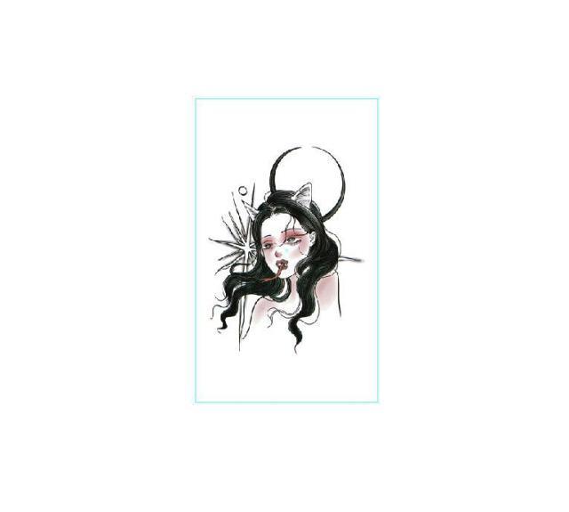 Black Clown Temporary Tattoo Sticker Body Art Arm Waist Fake Waterproof Tattoos Elegant Small Design For Men Women