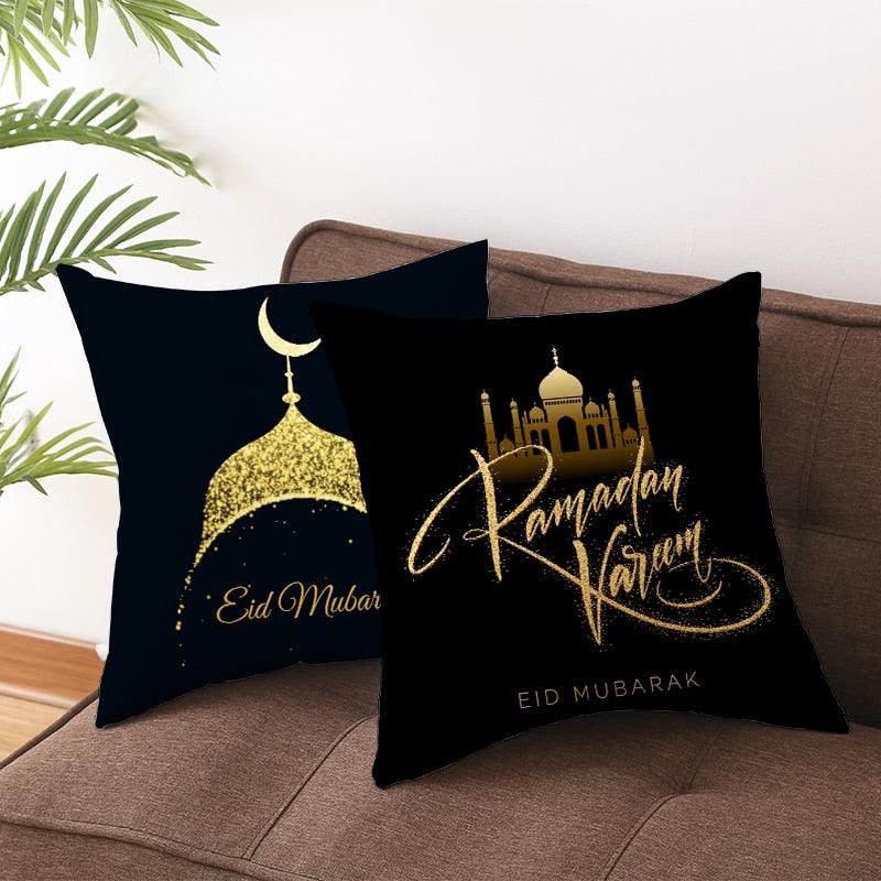 Black Gold Pattern Decorative Pillowcase Cushion Peach Skin Colorful Decorative Pillow Cases Sofa Couch Decoration Cushion Covers Pillow Beautiful Pillowcase