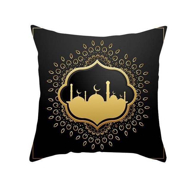 Black Gold Pattern Decorative Pillowcase Cushion Peach Skin Colorful Decorative Pillow Cases Sofa Couch Decoration Cushion Covers Pillow Beautiful Pillowcase