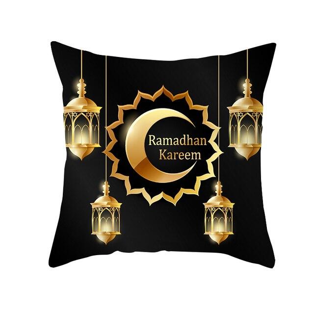 Black Gold Pattern Decorative Pillowcase Cushion Peach Skin Colorful Decorative Pillow Cases Sofa Couch Decoration Cushion Covers Pillow Beautiful Pillowcase