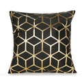 Black Gold Pillow Geometric Cushion Hot Pillows For Chairs Seat Pillowcase Black Striped Pillow Case  Luxury Soft Cushion Covers Decor Home Livingroom Decoration 45x45CM