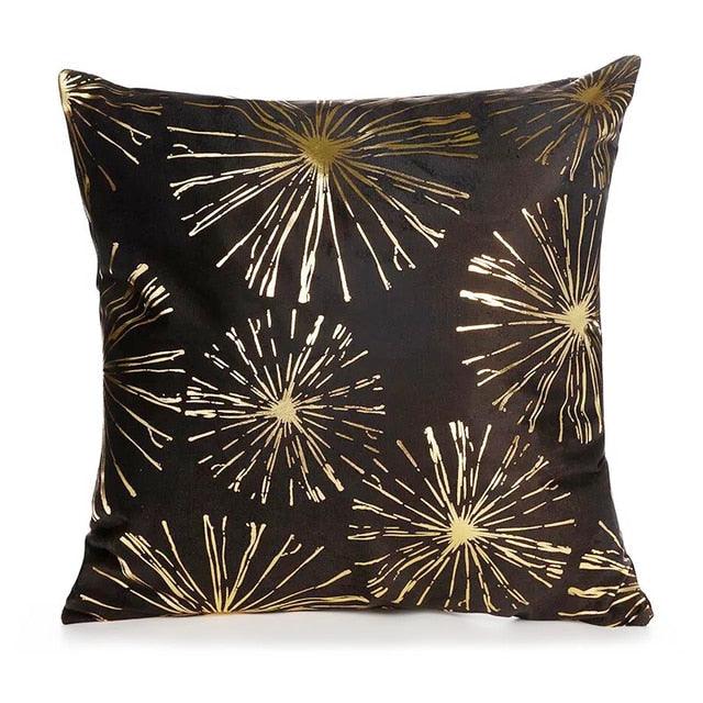 Black Gold Pillow Geometric Cushion Hot Pillows For Chairs Seat Pillowcase Black Striped Pillow Case  Luxury Soft Cushion Covers Decor Home Livingroom Decoration 45x45CM