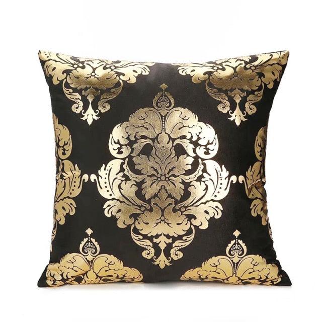 Black Gold Pillow Geometric Cushion Hot Pillows For Chairs Seat Pillowcase Black Striped Pillow Case  Luxury Soft Cushion Covers Decor Home Livingroom Decoration 45x45CM
