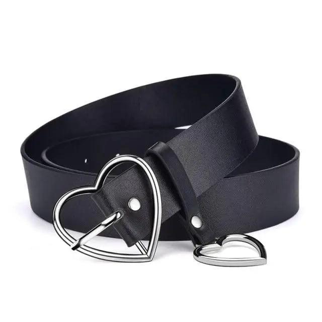 Black Heart Shaped Belt High Quality Love Elegant Belts For Women Vintage Design Belt Ladies Dress Waistband For Jeans Shorts Ladies Dress