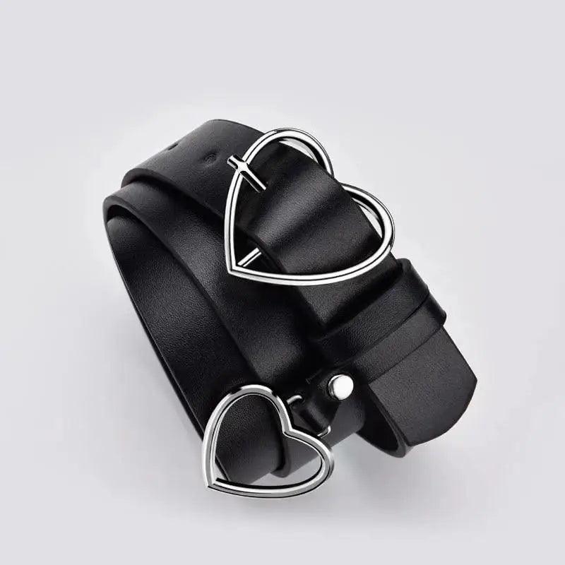 Black Heart Shaped Belt High Quality Love Elegant Belts For Women Vintage Design Belt Ladies Dress Waistband For Jeans Shorts Ladies Dress