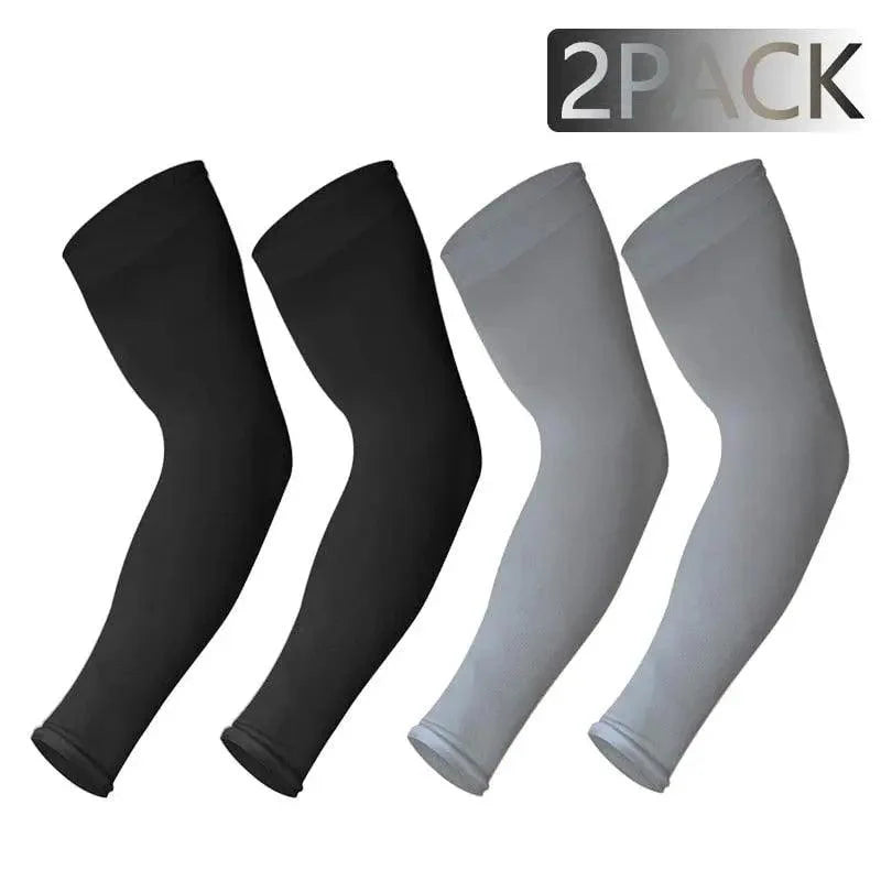 Black Men Unisex Cooling Arm Sleeves Cover Cycling Running Sun Protection Outdoor Activities Hide Tattoos Sleeve Cooling Sports Sleeve For Basketball Golf Football