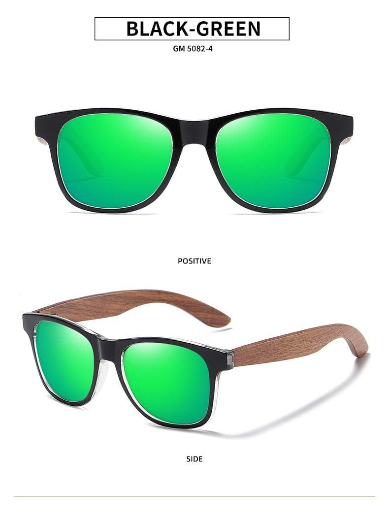 Black Men Wood Frame Sunglasses Mirror Polarized Sun Glasses For  Male Wooden Temples Sunglass Vintage Design Summer UV Protection Lightweight Frames Sunglasses For Men