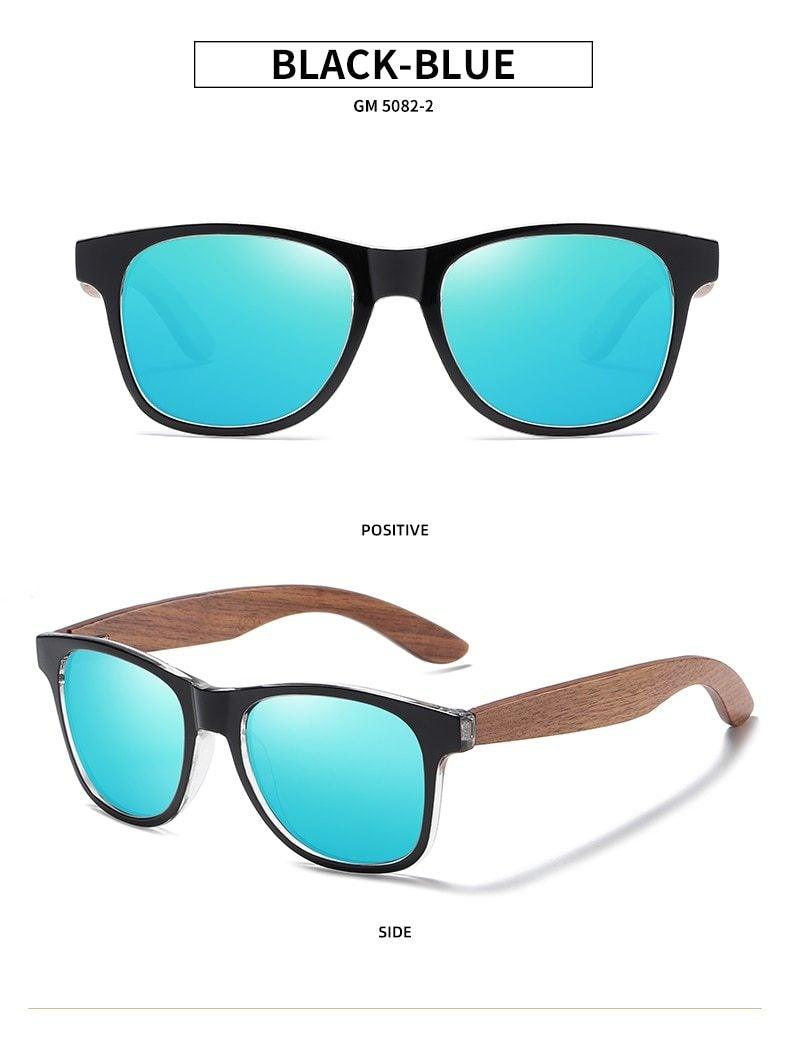 Black Men Wood Frame Sunglasses Mirror Polarized Sun Glasses For  Male Wooden Temples Sunglass Vintage Design Summer UV Protection Lightweight Frames Sunglasses For Men