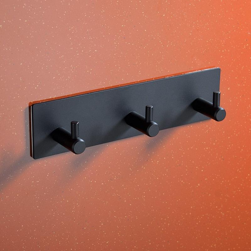 Black Robe Hook Wall Hook Towel Hook for Bathroom Stainless Steel Coat Hook Rustproof Hook Hanger for Kitchen Hardware Stainless Steel Hooks Waterproof and Oilproof Bathroom Kitchen Self Adhesive Hooks for Hanging Coat Hat Towel
