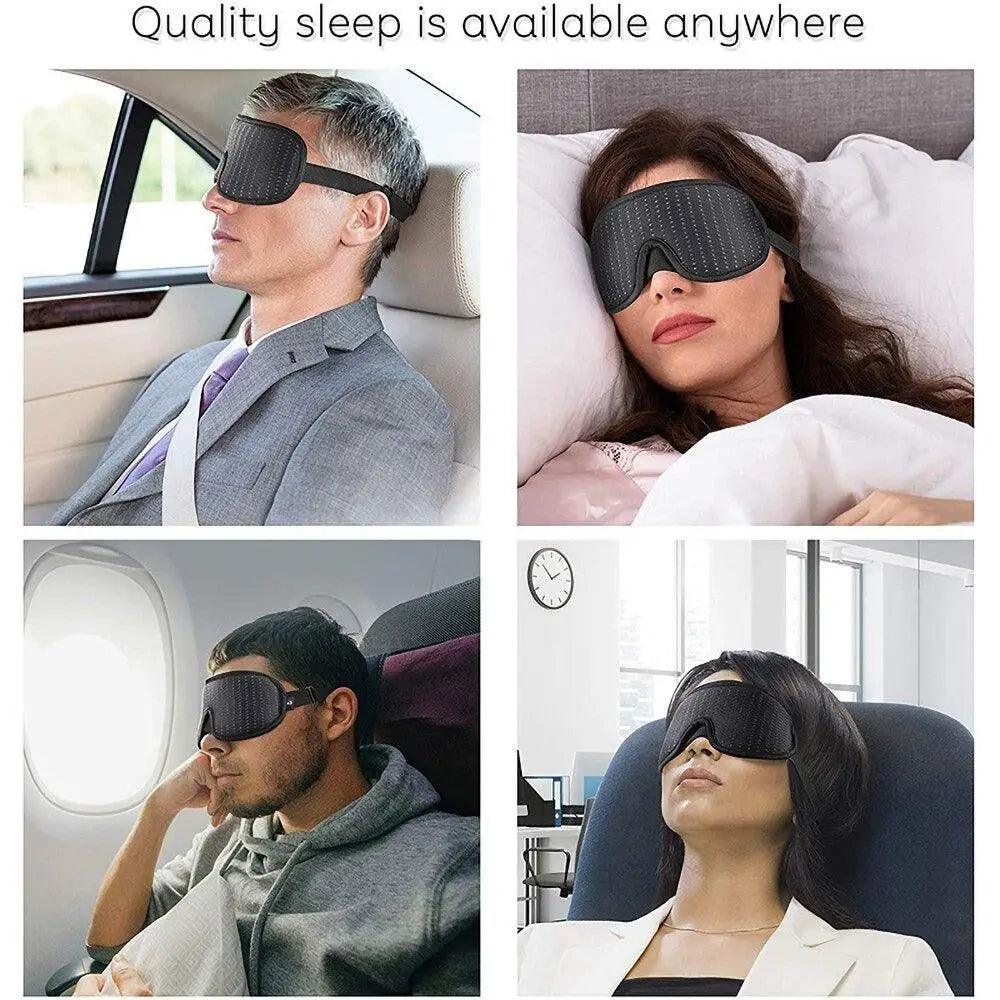 Black  Soft Padded Sleeping Mask For Eyes Lightweight Blindfold Night Mask Modern Adjustable Super Smooth Eye Patch For Sleep