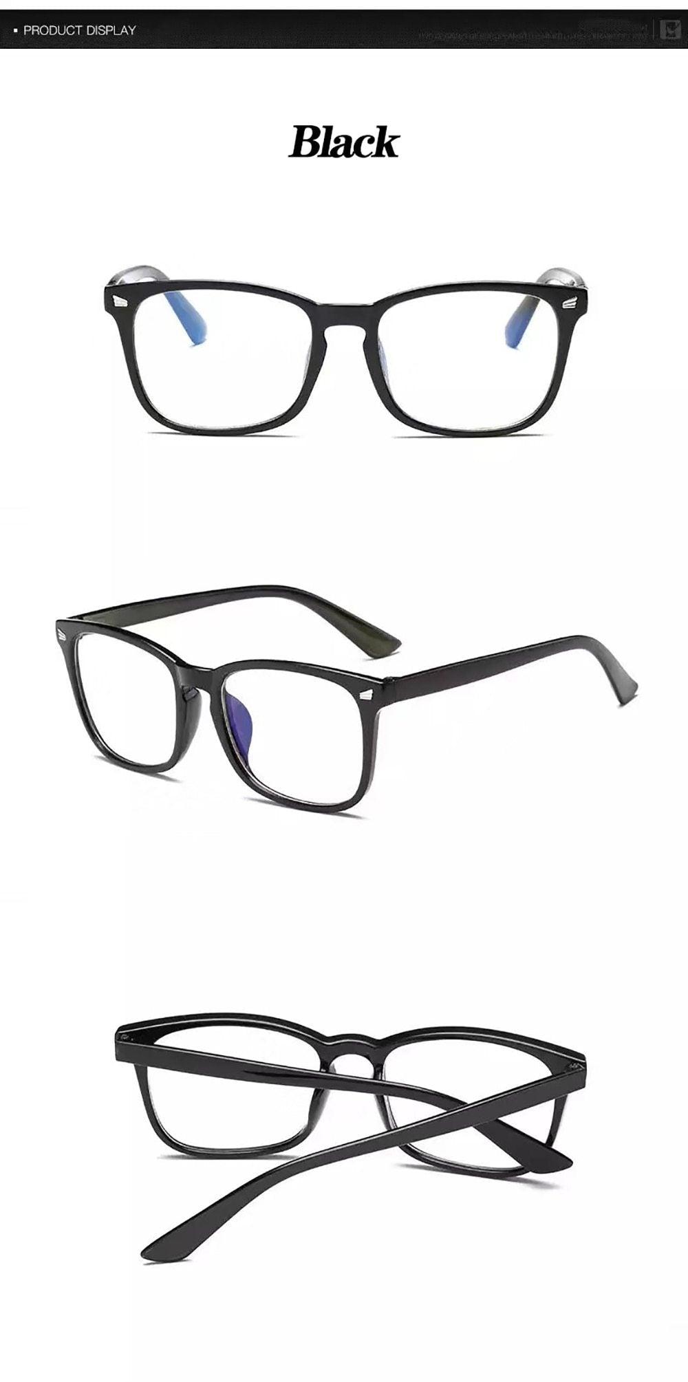 Black Square Decorative Glasses Women Anti-Blue Light Computer Glasses Big Size Reading Glasses Eyeglasses  Blue Light Filter Computer Glasses for UV Blocking Anti Eyestrain Gaming Glasses Anti-glare blocker eyewear Protection for Men Women